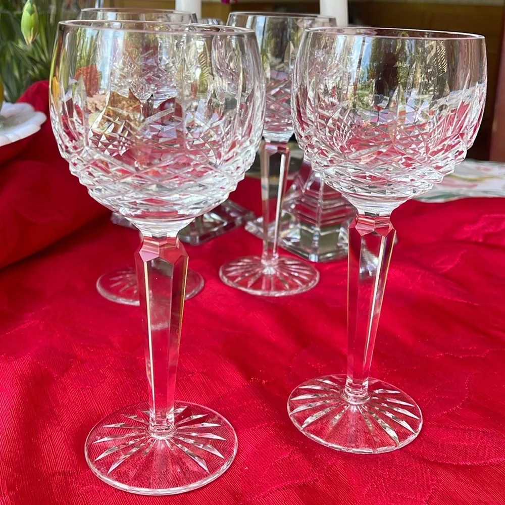 Set of 2 Vintage Waterford Crystal Kenmare Hock Wine Glasses